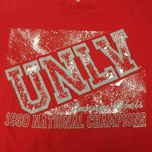 Vintage UNLV Runnin' Rebels Men's 1990 National Champs Single Stitch T Shirt L